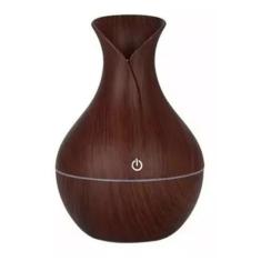 Imagem de Umidificador Aromatizador Ultrasonico Tulipa Madeira Escura Usb Com Le