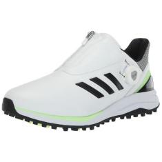 Imagem de adidas Tênis de golfe masculino Solarmotion Spikeless Boa Lightstrike 24, Calçado branco/preto/verde Spark, 38