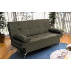 Imagem de Sofá Cama Pérsia 3 Lugares Suede Velut Tabaco - King House