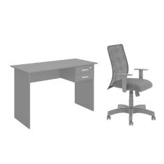 Imagem de Jogo Mesa Com Gaveteiro E Cadeira Inclinável Preto Onix