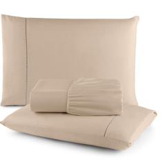 Imagem de Jogo Lençol com Elástico Casal 3 peças Ponto Palito Micropercal 400 Fios