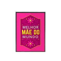 Imagem de Quadro Decorativo Floral Melhor Mãe Do Mundo 20X30Cm