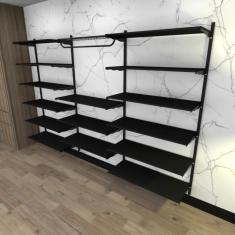 Imagem de Kit Para Closet Com 50 Peças Regulável 300x200 Cm Cor Preto