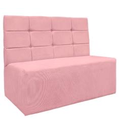 Imagem de Sofá Canto Alemão Veludo Rosa Bebê - Montanaris Decor