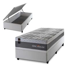 Imagem de Conjunto Box Baú Sheffield Cinza 96x203x72 c/ Molas Ensacadas - King H