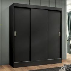 Imagem de Guarda-Roupa Solteiro San Marino 3 Portas 2 Gavetas Flex Preto/Off Whi