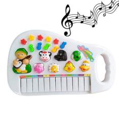 Imagem de Teclado Pianinho Infantil Fazenda com Músicas Pré Programadas 12 Tecla