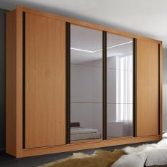 Imagem de Guarda-roupa Casal Firenze 4 Portas 4 Gavetas Carvalho - Minastex
