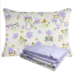 Imagem de Jogo de Cama Infantil 100% Algodao Solteiro 3 Peças Estampado Gatinhos Miau Lepper