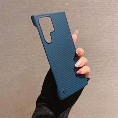 Imagem de Capa de telefone com padrão de fibra de carbono sem moldura para Samsung Galaxy S23 S22 S21 Ultra Plus Note 20 10 fina capa traseira à prova de choque, azul, para S21 Plus