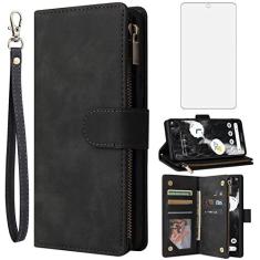 Imagem de Asuwish Capa carteira compatível com Google Pixel 7 5G, protetor de tela de vidro temperado e capa flip de couro, suporte para cartão, acessórios de celular, capas para celular para Pixel7 Pixle Seven
