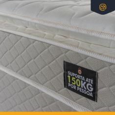 Imagem de Cama Box Baú + Colchão de Casal Strong D45 One Face 138x188x54cm Branco - Suporta até 150kg por pessoa
