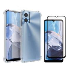 Imagem de Capa de telefone e vidro temperado completo para Moto E22i Anti-shock