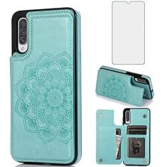 Imagem de Asuwish Compatível com Samsung Galaxy A50 e protetor de tela de vidro temperado, compartimento para cartão celular, suporte de suporte, capa flip para celular Glaxay A 50 Gaxaly A50S A30S S50 50A A505