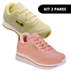 Imagem de Kit 2 Pares Tênis Infanti de Menina Escolar - Club Happy, 30, Única