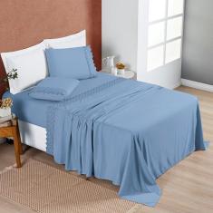 Imagem de Jogo De Lençol Solteiro Nobless 200 Fios 3 Peças - Ice Blue