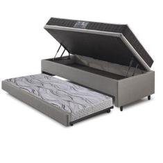 Imagem de Bicama Box Baú Solteiro Revestimento Sintético Linho Cinza 88X188 Com