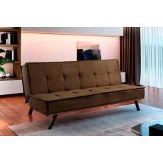 Imagem de Sofá Cama P/Sala Sicília Extra Suede Cinza - Paropas