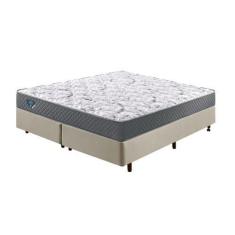 Imagem de Cama Box King Size 193X203 Alpha Bege Com Colchão Mola Ensacada - Cama