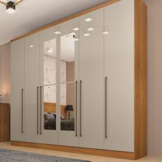 Imagem de Guarda Roupa Casal 6 Portas 8 Gavetas com Espelho Portugal 270cm Espresso Móveis