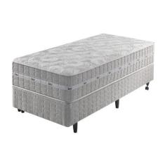 Imagem de Cama Box Solteiro King Cinza + Colchão Molas Ensacadas Alabama 96X203x