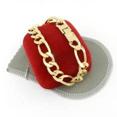 Imagem de Pulseira Masculina 19cm 1cm Largura Folheada Ouro PL121