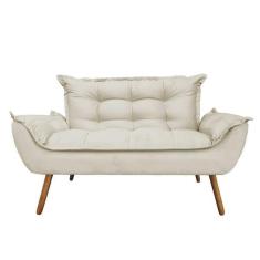 Imagem de Namoradeira Decorativa Opala 2 Lugares Suede Nude