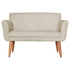 Imagem de Namoradeira Decorativa Isabela Pés Palito Suede Bege - DS Estofados