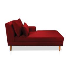 Imagem de Divã Chaise Jade 1,60 Cm Pés chanfrado Veludo Vermelho