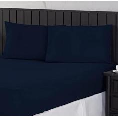 Imagem de Jogo de Cama Casal Queen 400 Fios Percal 03 Peças Com Barra, Antiácaro, Anti-pilling com Toque Macio