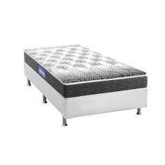 Imagem de Cama Box Solteiro: Colchão Espuma Probel Guarda Costas Resistente + Base Crc Courano White(88X188)