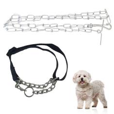 Imagem de Coleira Guia Ajustavel Semi Enforcadora Kit Corrente Aço Ade