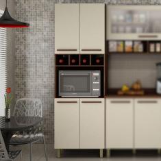 Imagem de Paneleiro Duplo 4 Portas com Torre Quente Pérola Chocolate/Off White