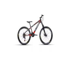 Imagem de Bicicleta Aro 26 Alfameq Atake Câmbios Importados 21v Vmaxx Preto Vermelho