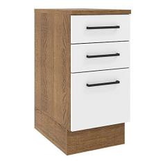 Imagem de Balcão Madesa Agata 40 cm 3 Gavetas - Rustic/branco