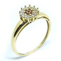 Imagem de Anel em ouro amarelo 18k com 19 zirconia - 2ANZ0060