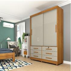 Imagem de Guarda Roupa Casal 2 Portas 6 Gavetas Chicago Tcil Móveis Cinamomo/off White