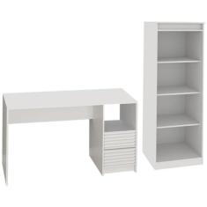 Imagem de Escrivaninha e Estante Para Escritorio ME4174 ME4150 Branco Tecno Mobili