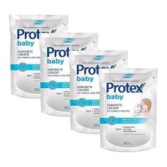 Imagem de Kit 4 Refil Sabonete Líquido Infantil Protex Baby 180ml