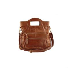 Imagem de Bolsa Transversal Feminina De Couro Caramelo