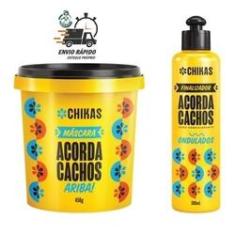 Imagem de Máscara 450g Acorda Cachos Finalizador Ondulados 300g Chikas