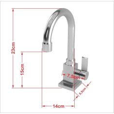 Imagem de Cuba de Apoio Q450W com Torneira Luxo e Válvula Click com Sifão e Flexível Compace 