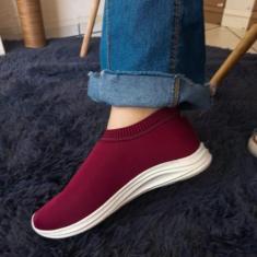 Imagem de Tênis Meia Calce Fácil Bordô - Zadori