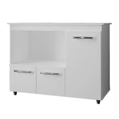Imagem de Balcão Multiuso Para Cozinha Liza 3 Portas Cor:branco