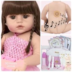 Imagem de Boneca Reborn Recem Nascida Coelhinha 30 Frases Bolsa Itens - Cegonha
