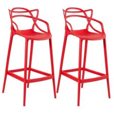 Imagem de Kit 2 Banquetas Altas Masters Allegra Vermelho Vermelho