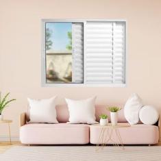 Imagem de Janela Veneziana de Alumínio 3 Folhas 120 x 120cm Linha 25 Esquadrias Bergame Branco