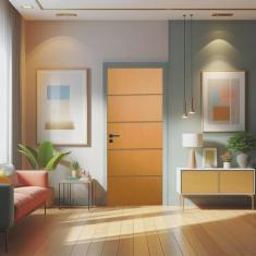 Imagem de Porta de Madeira Bondoor 210x70cm Friso 02 Jb Portas Angelim Pedra