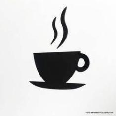 Imagem de Símbolo Decorativo Acrílico Preto Xícara de Café 80 Cm