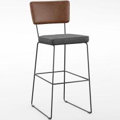 Imagem de Banqueta Alta Cozinha Sala Jantar Fixa Allana L02 material sintético M